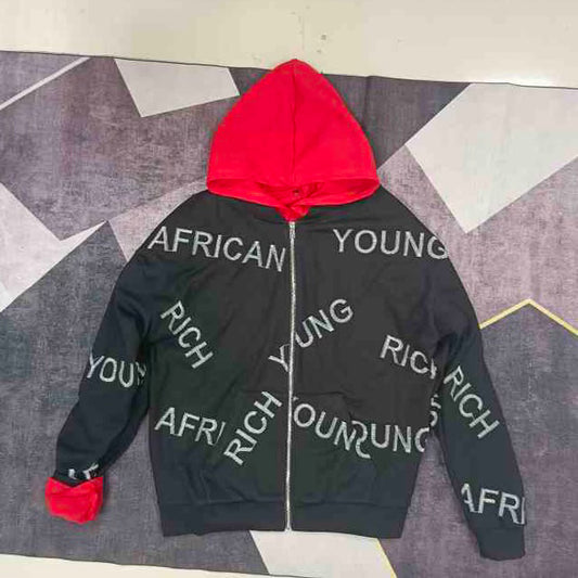 Red YRA Printed Hoodie